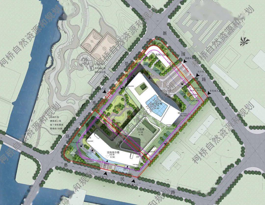 根据项目平面图显示,该医院拟建设1幢2层发热门诊楼,1幢4层门诊综合楼
