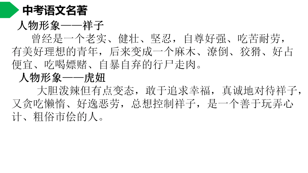 初中语文七年级下册骆驼祥子名著导读思维导图考点合集寒假预习必收