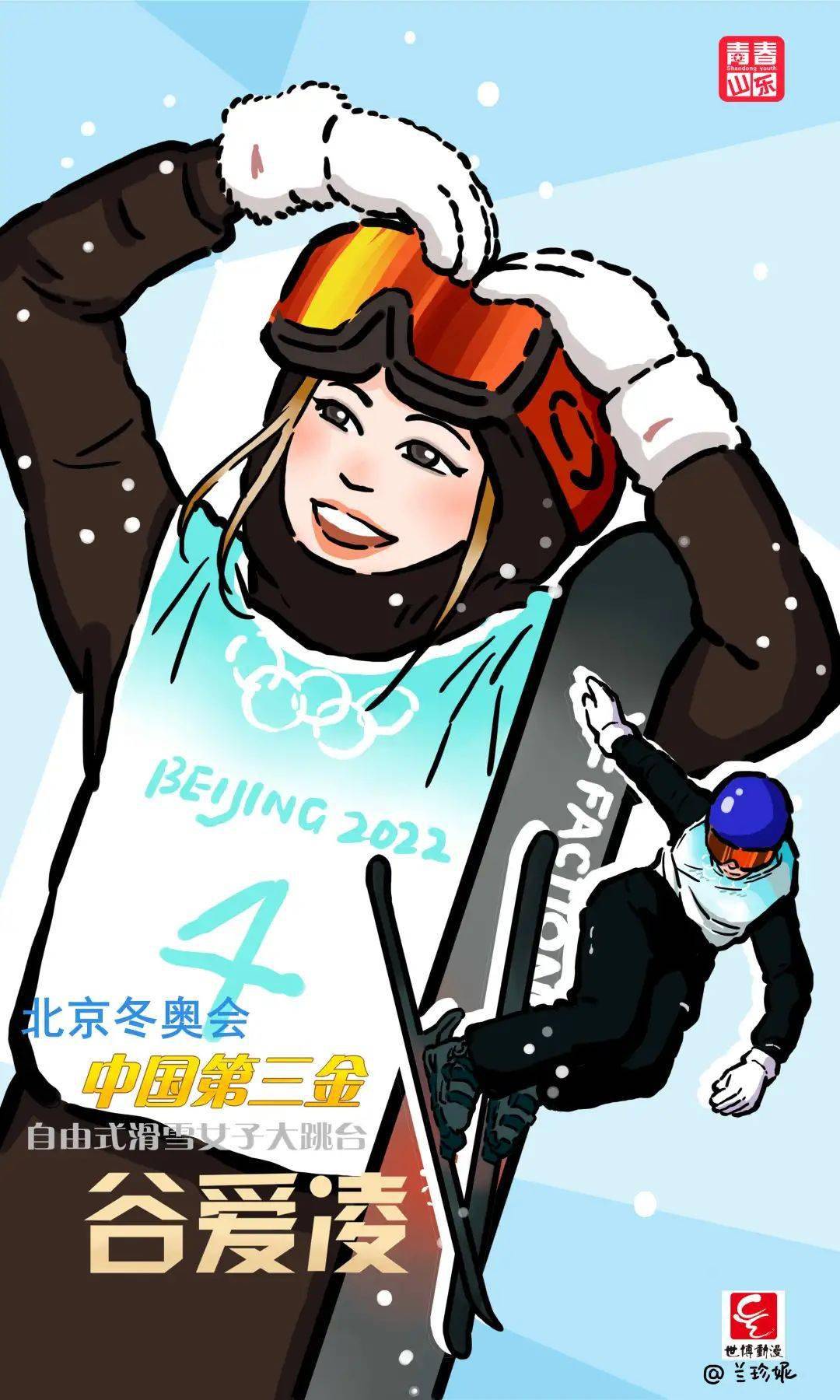 《礼赞冬奥会》中国冠军系列漫画