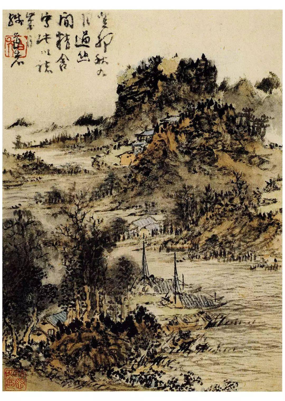 髡残山水画,笔墨高古_生活_画僧_石溪