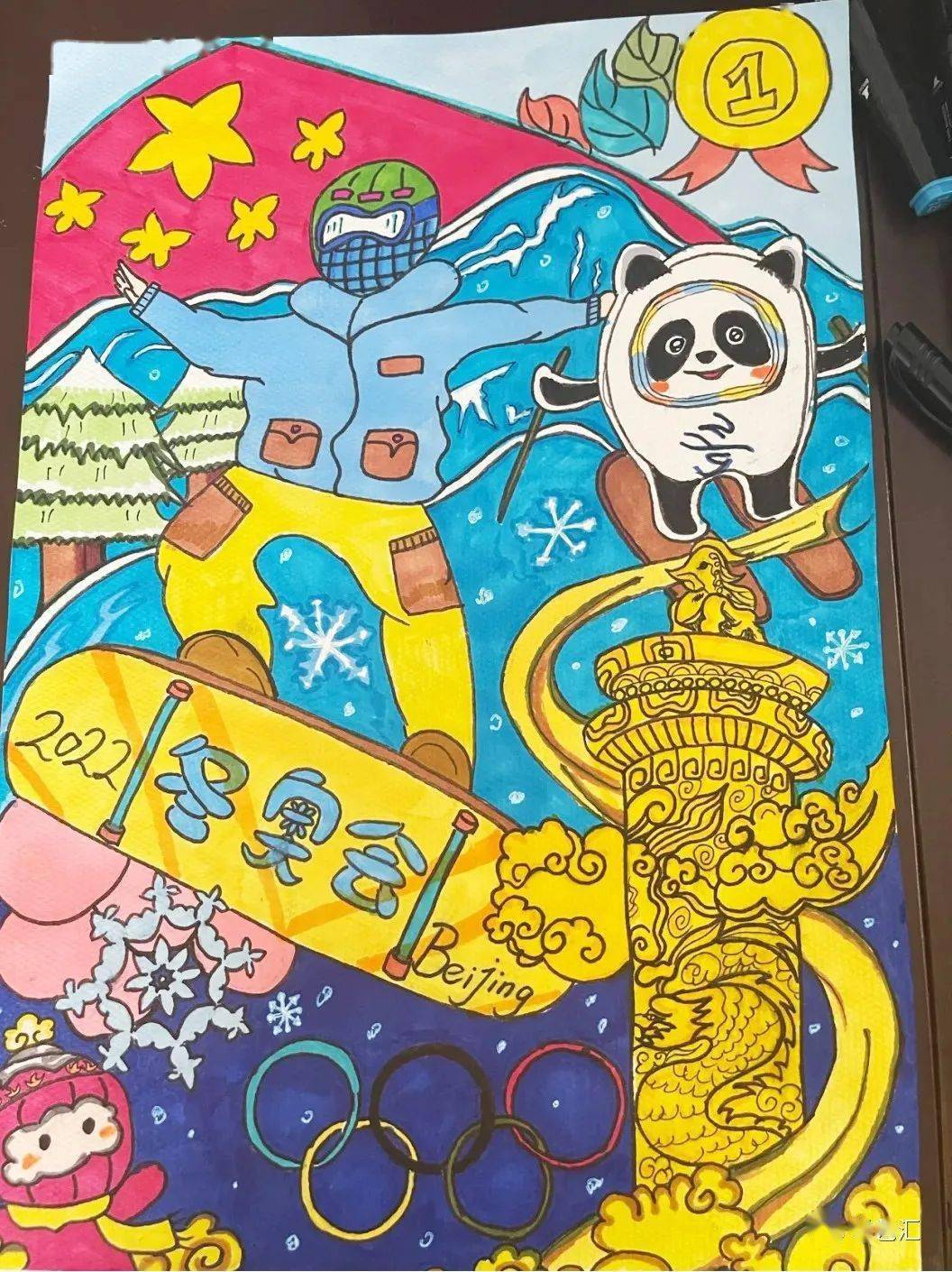 冬季奥运会的城市,有同学想要画一幅2022冬奥会绘画作品,但是又不知道