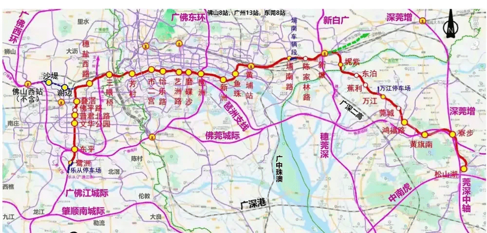 最新版网传28号线线路图,仅供参考据消息,佛穗莞城际(即广州地铁28号