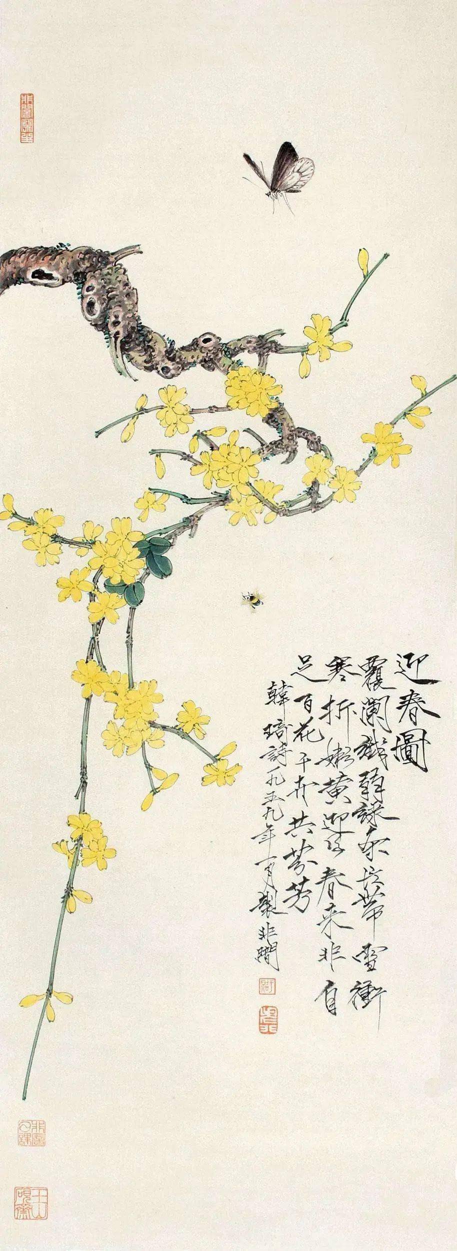 大师笔下迎春花,春意盎然!_花鸟画_色彩_版权