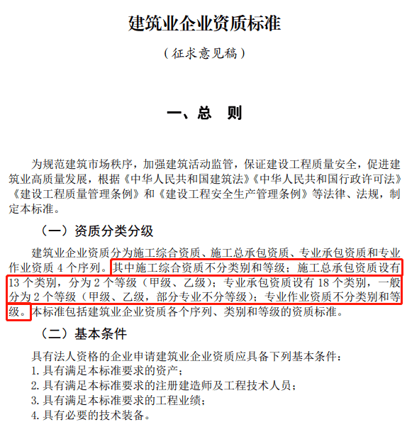 重磅住建部发布建筑业企业资质标准等4项资质标准征求意见稿速看