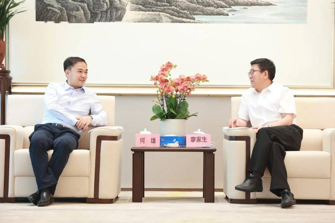 何雄会见中国物流集团总经理廖家生加快项目落地进度