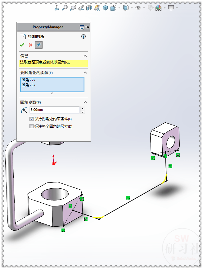 用solidworks画多实体带轮的底座部分