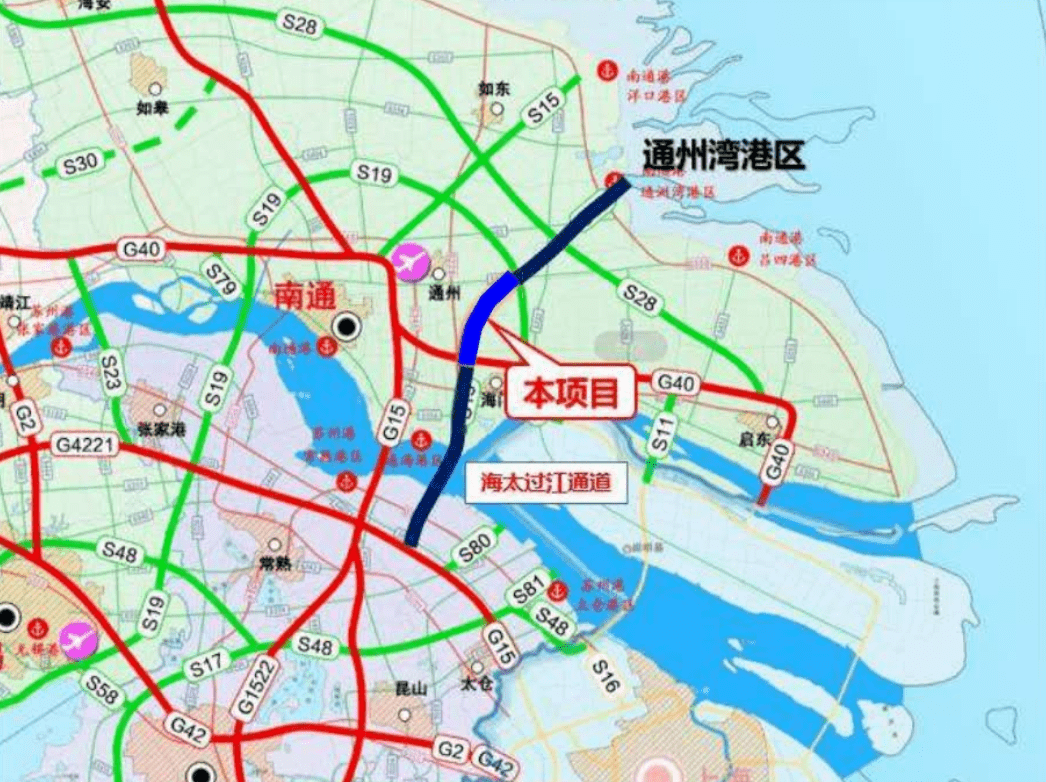 通常高速为《江苏省高速公路网规划(2017-2035年》中规划的通州湾至