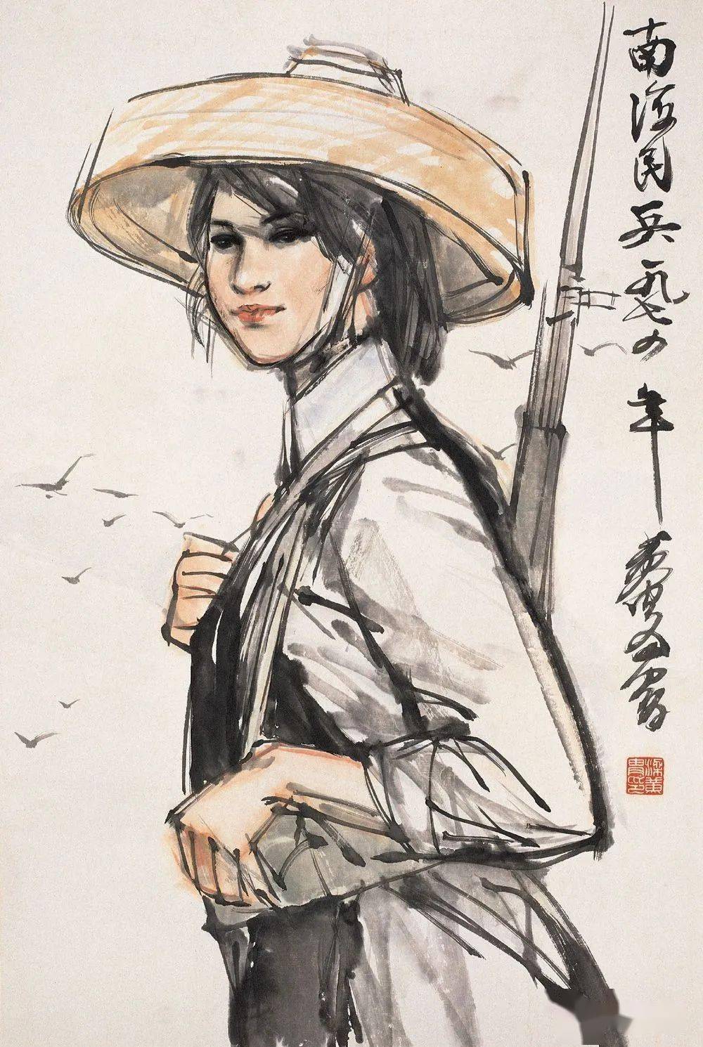 画家笔下的女兵