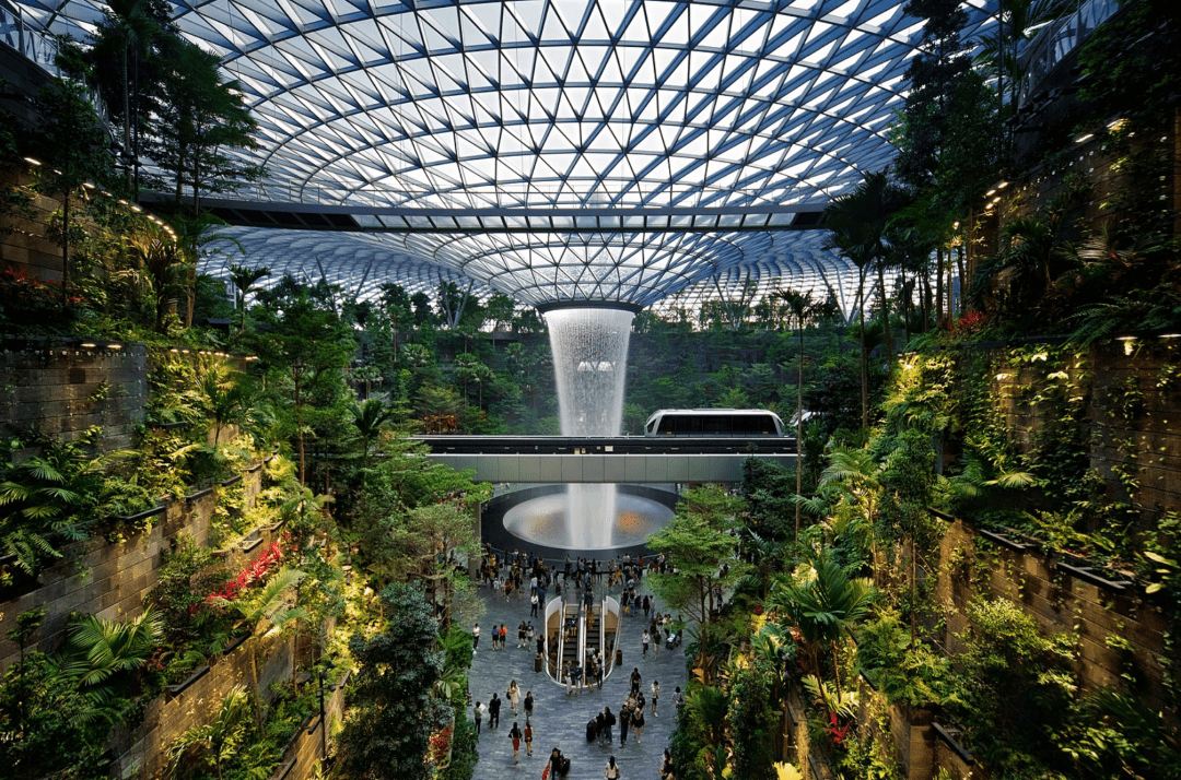 樟宜机场星耀樟宜为机场访客提供一系列精彩游乐项目,如星空花园,天空