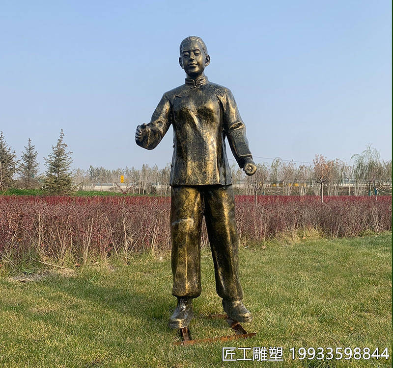 玻璃钢仿铜人物雕塑 户外 历史文化