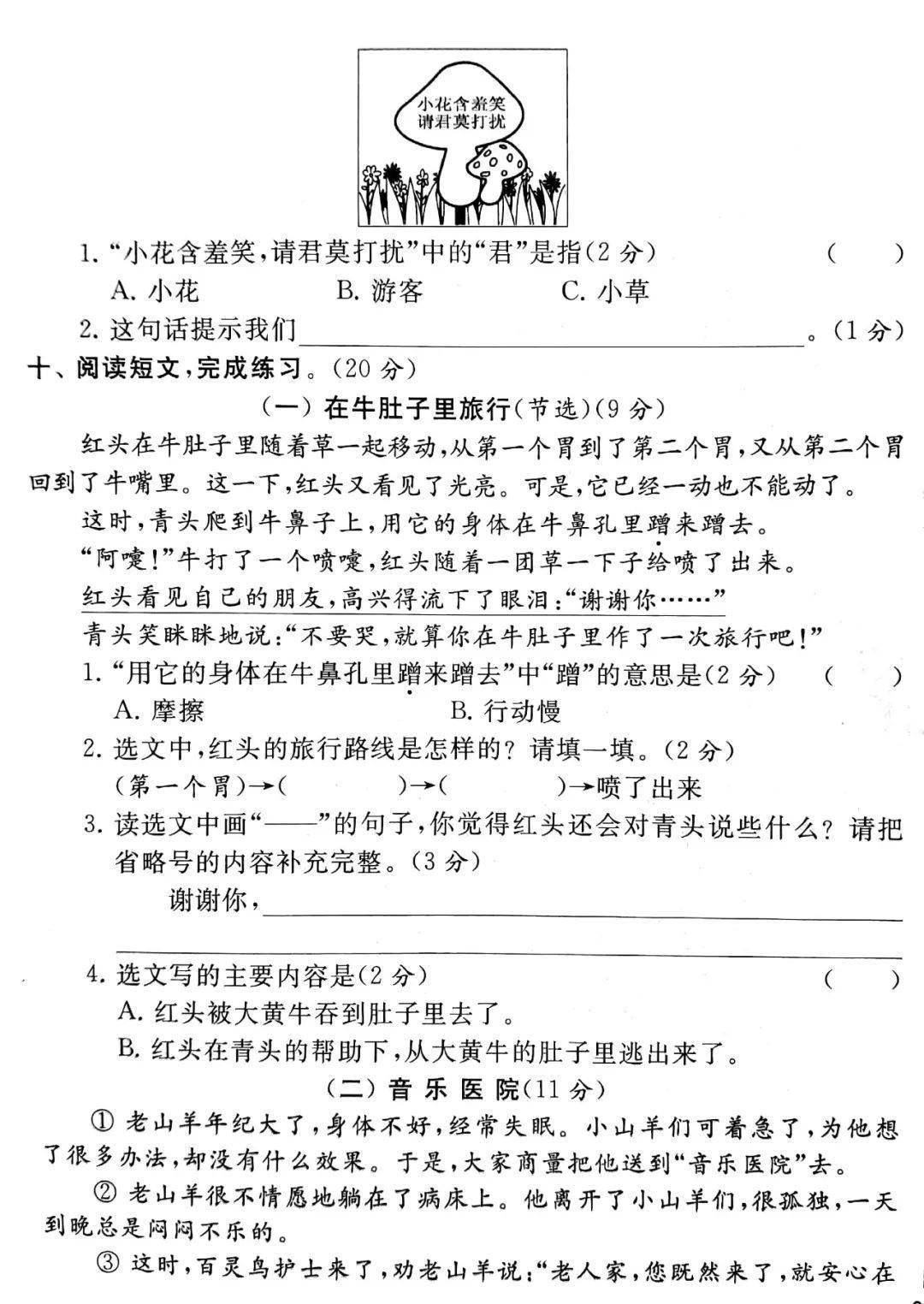 部编版小学语文1-6年级上册期中试卷1  一年级作文 第14张