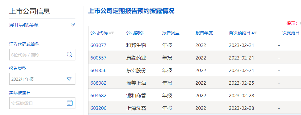 上交所2022年年报预约披露时间出炉 三家公司率先披露