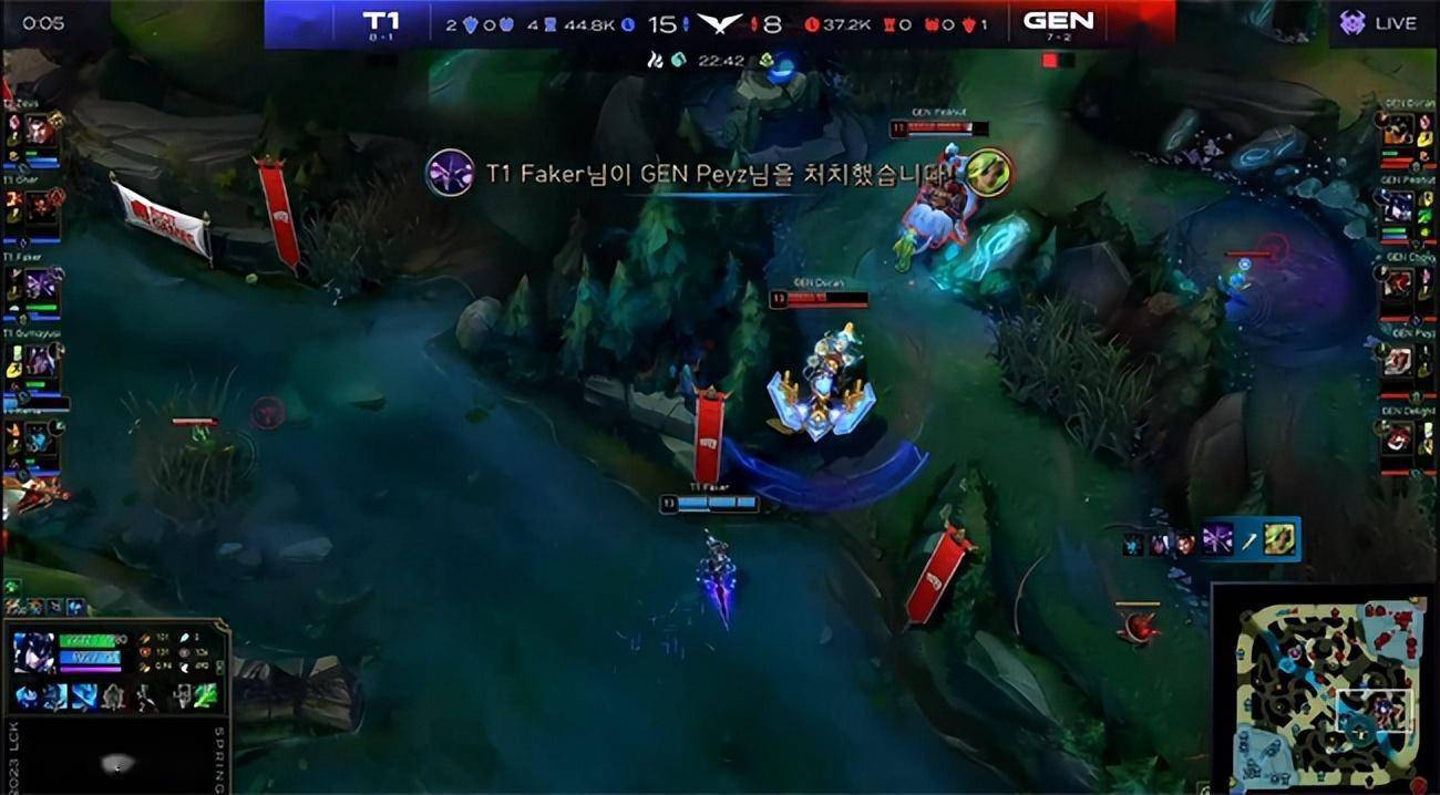 LOL-LCK：Faker安妮“一熊双吃”连抓波比两次，T1 2-1双杀GEN