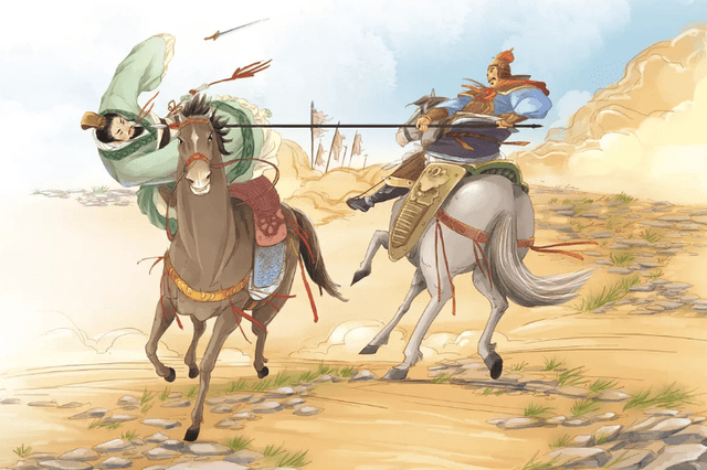 古代插画打仗图片