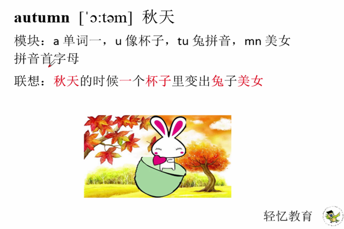 如何记住春夏秋冬英语秋天autumn单词巧记