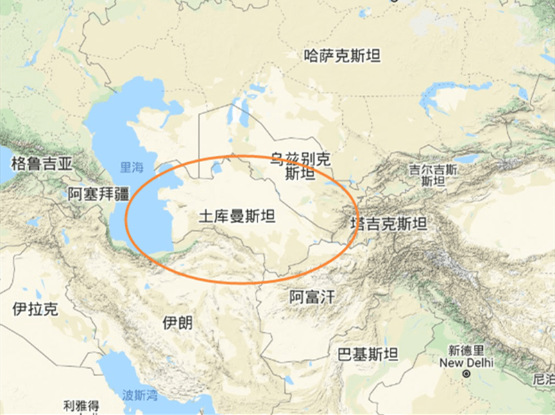 土库曼斯坦地图高清图片