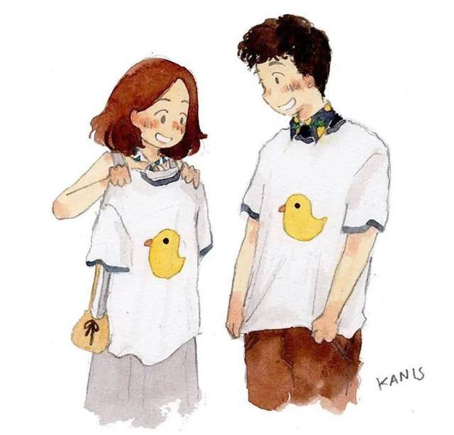 40张情侣间羞羞的甜蜜插画,看完都想谈恋爱了!