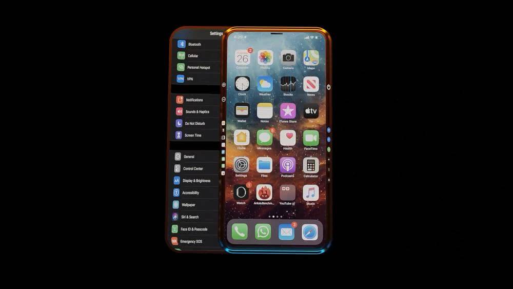 iphone12概念圖:雙層機身兩塊全面屏,屏幕還能左右滑動