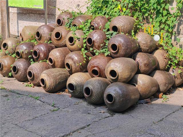 我们从徐锡麟故居出来,看到路上用酒坛做着装饰品,倒也应景.