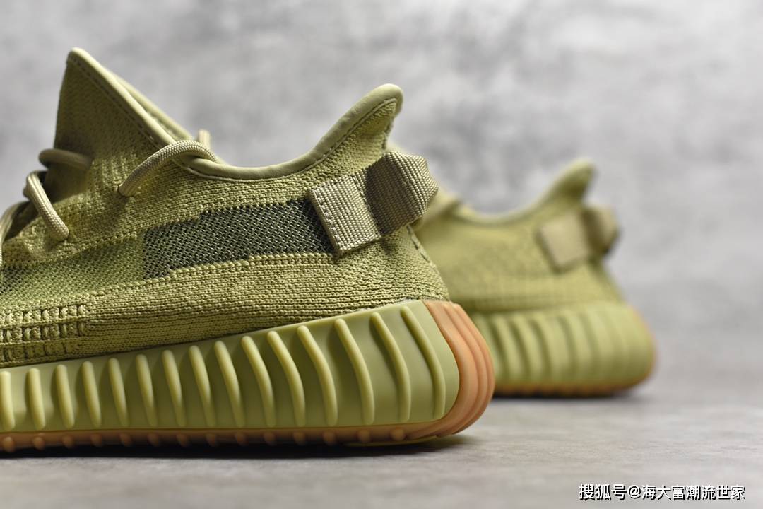 yeezy350v2抹茶sulfur开箱实物美图