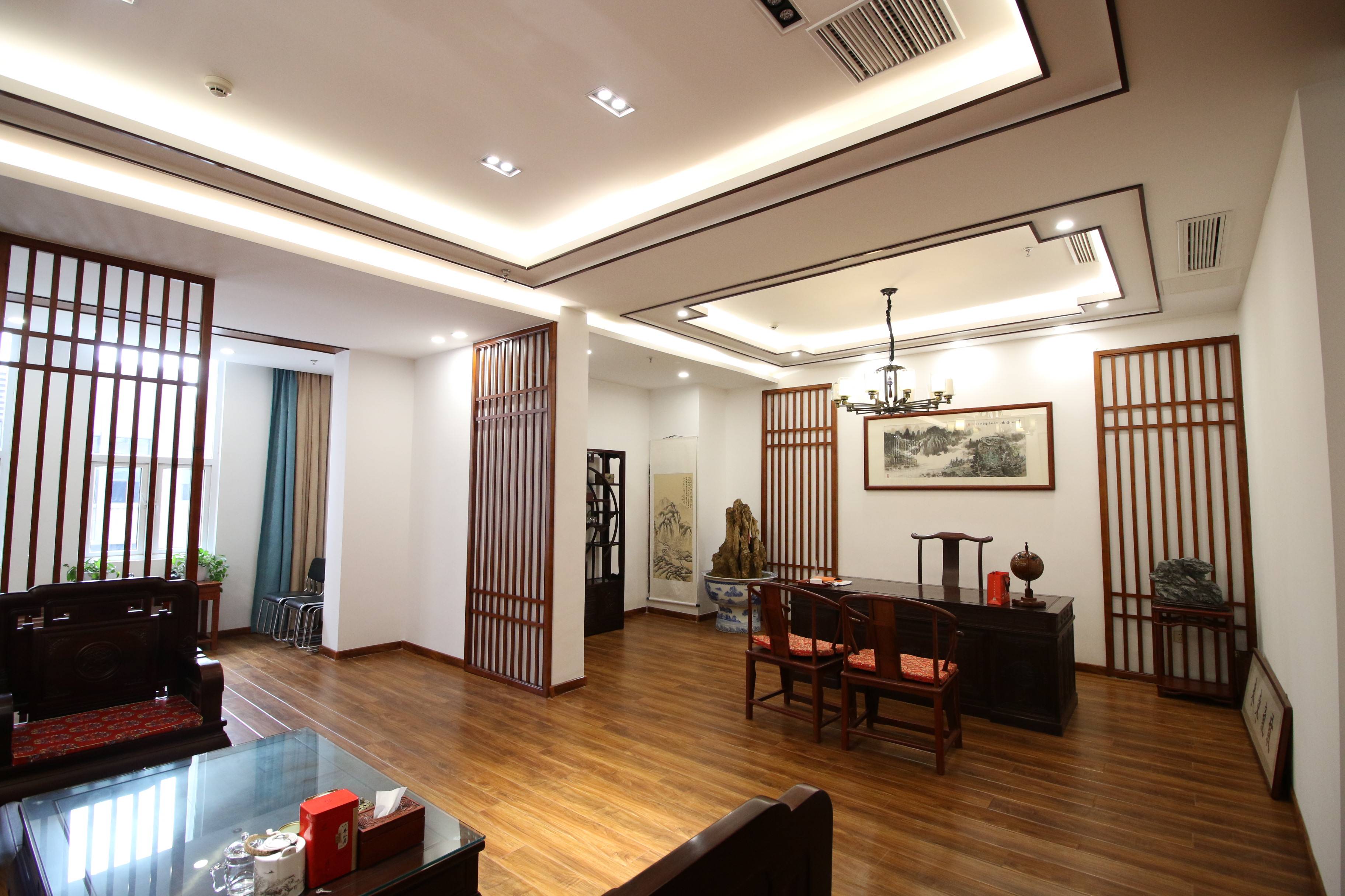 新中式办公室装修,办公室装修,办公室装修实景