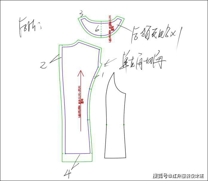 儿童简易西装外套裁剪图片