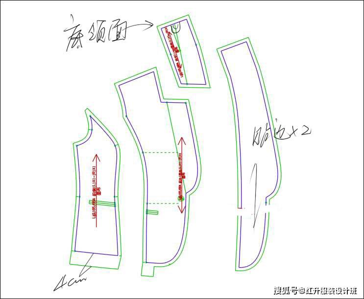 原創如何做一個青果領公主線的小西裝外套的版圖-學服裝裁剪紙樣技術