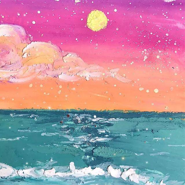 原创梦幻浪漫油画风朋友圈背景图