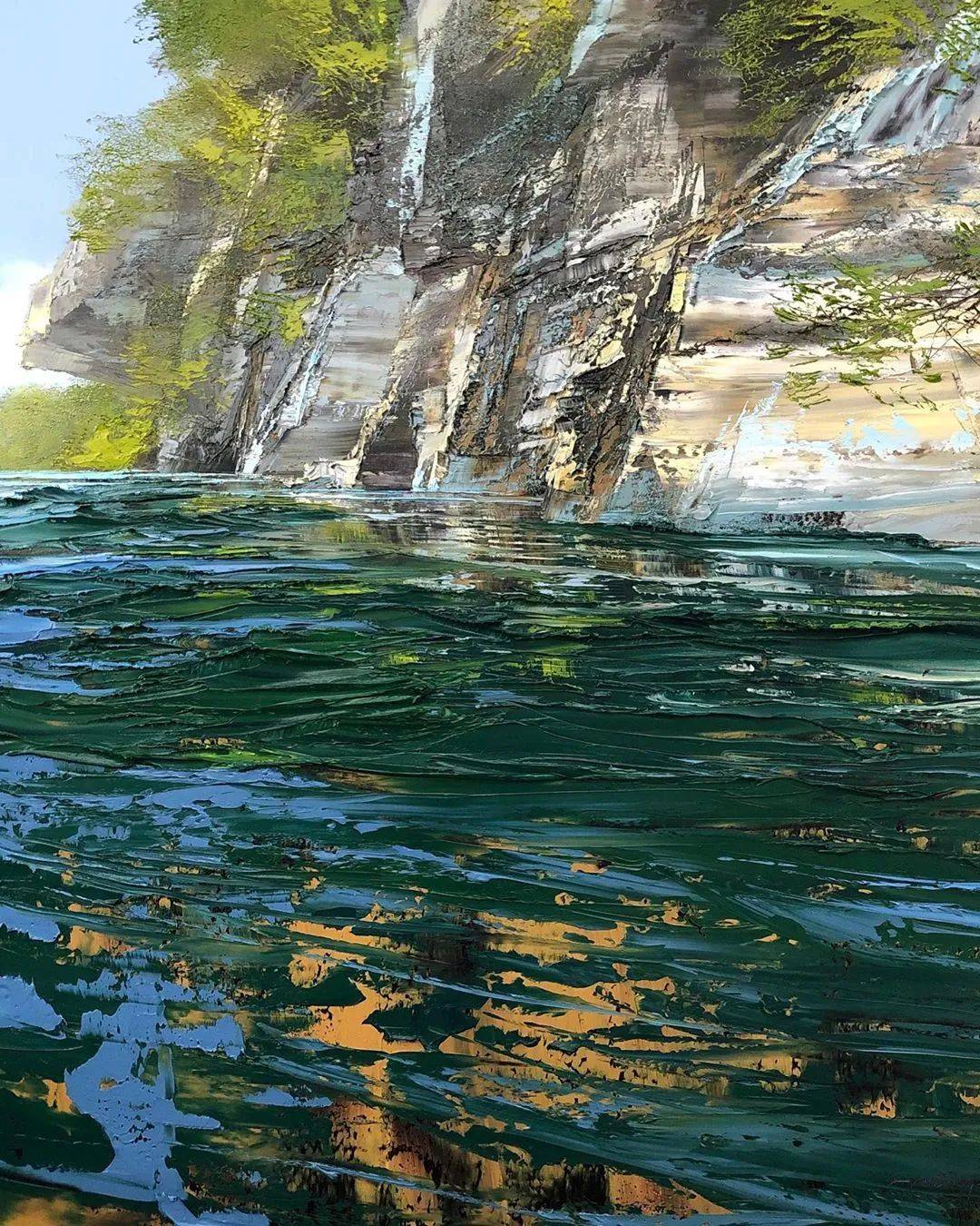 灵动的风景油画肌理,不看你就亏大了!_艺术