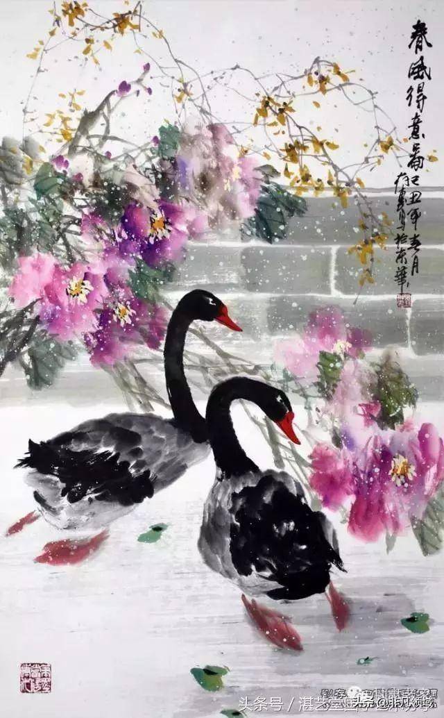 国画名家画鹅欣赏
