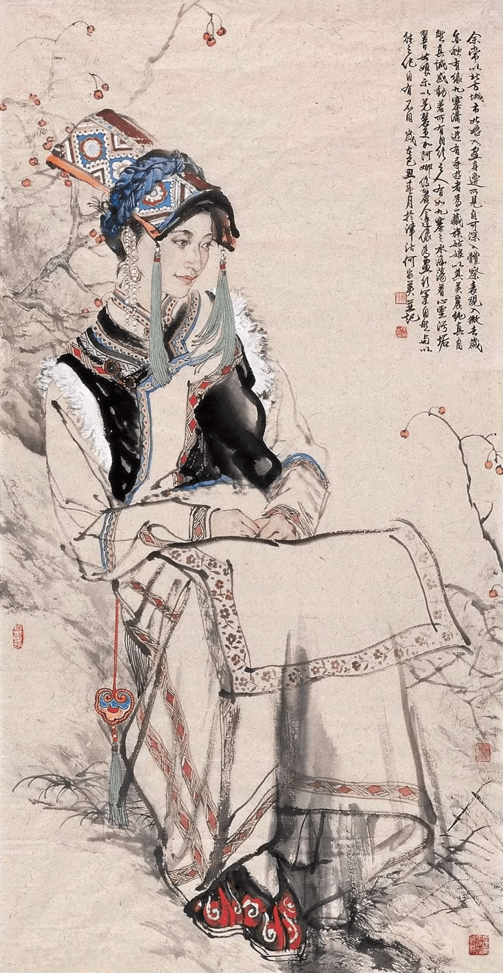 国画欣赏著名画家何家英画笔下的怜怜女儿态不同寻常的美感