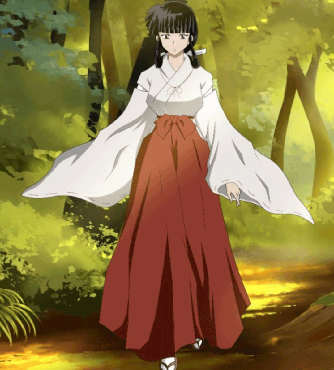 《犬夜叉》中的一个拥有强大灵力的战国女巫,穿着好看的红白配和服裙