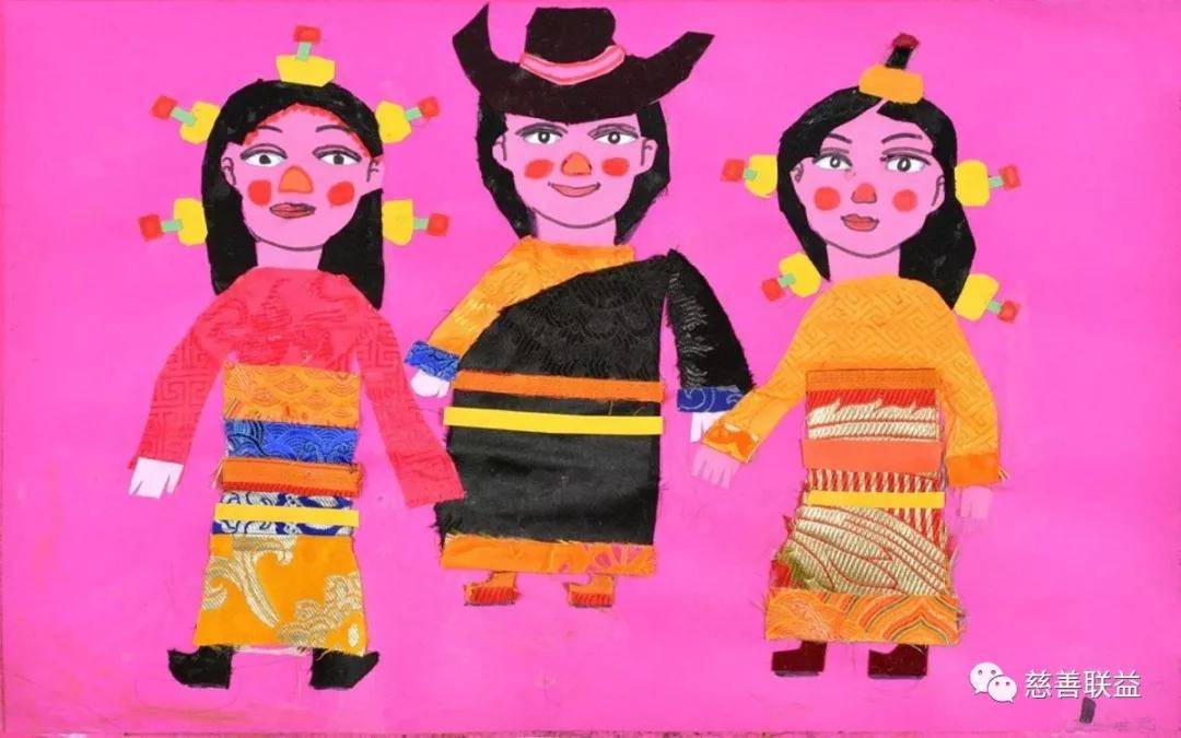 草原上的风景 才求求藏 三年级儿童画 我爱家乡美 才仁卓尕 四年级