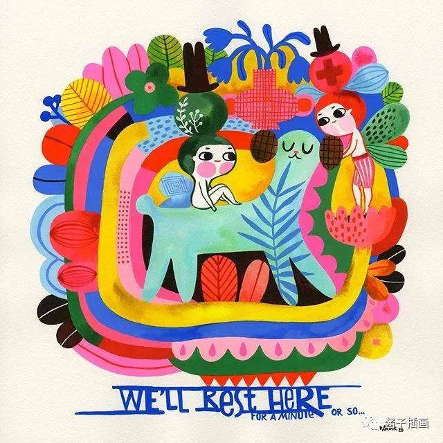 插画helendardik色彩斑斓的儿童装饰画