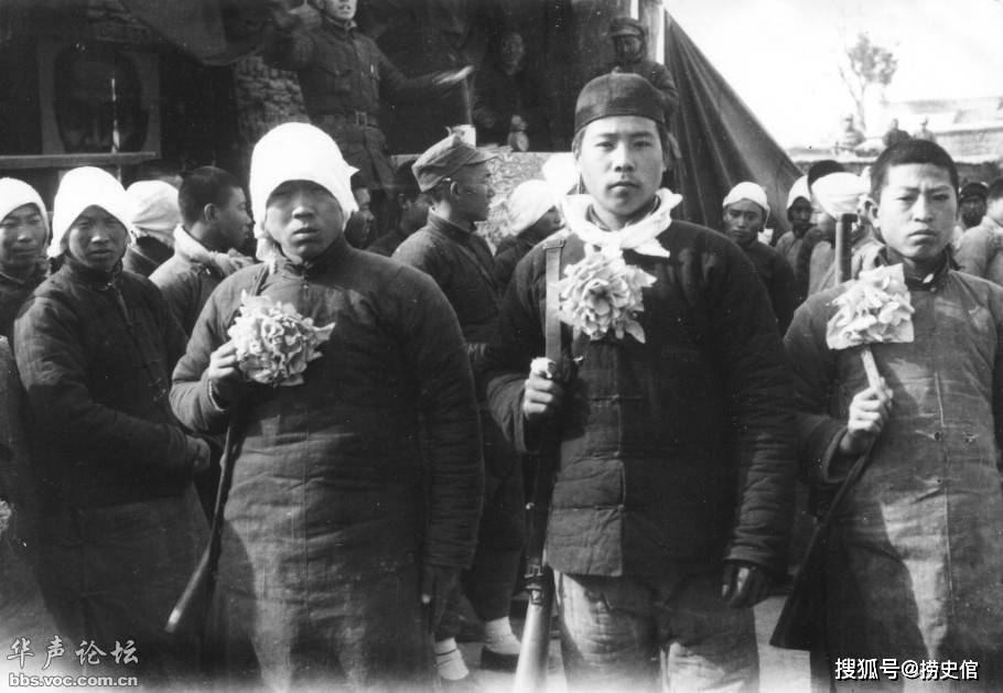 抗战时的晋察冀,河北平山青年踊跃参加八路军