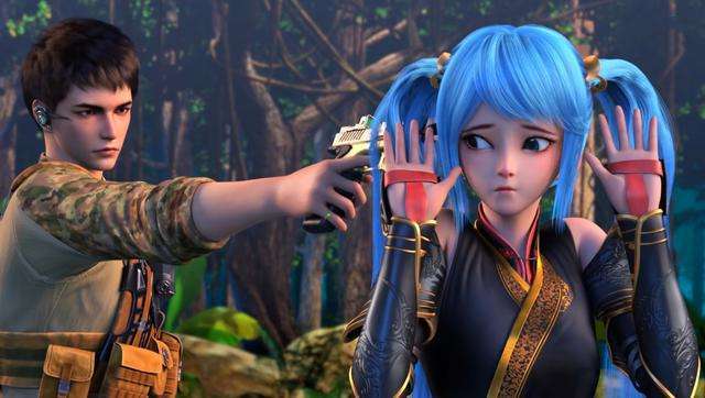 元龙: 女主好看不好看我不知道,但是这蓝色双马尾真的不错哎!_宋嫣