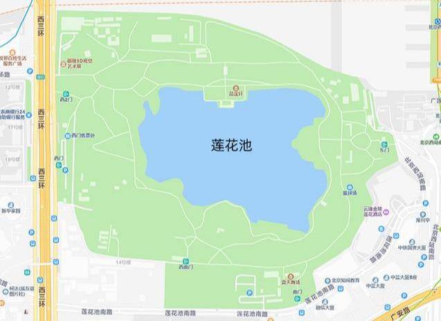 北京莲花池公园导览图图片