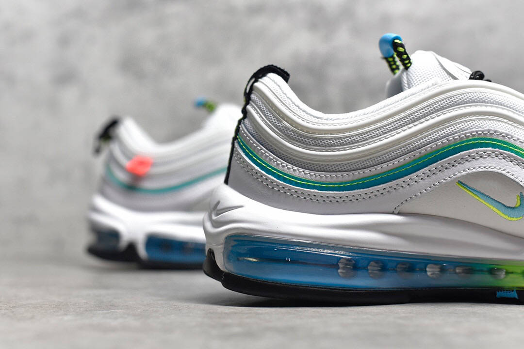 耐克nike air max 97"worldwide"荧光白绿星球复古气垫慢跑鞋 cz5607