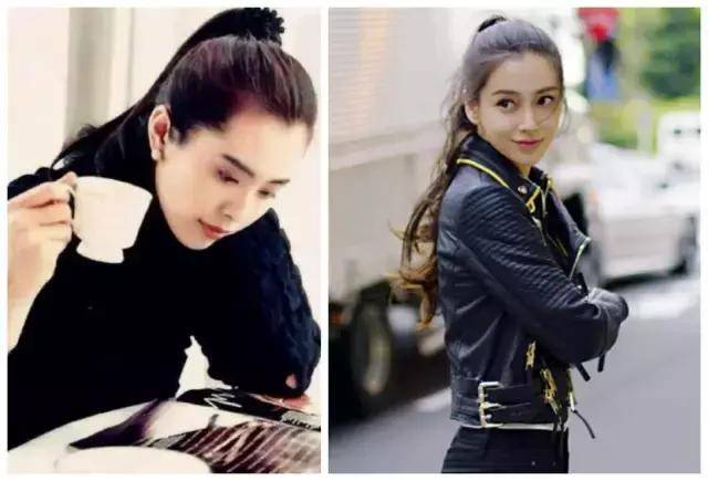 这个更加的漂亮时髦,大家扎高高的马尾辫可以把美人尖两边留点刘海