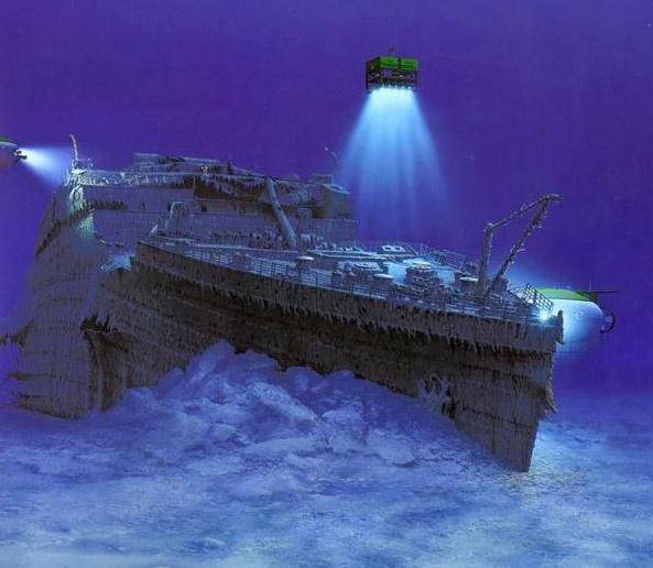 泰坦尼克号沉船 复原图片