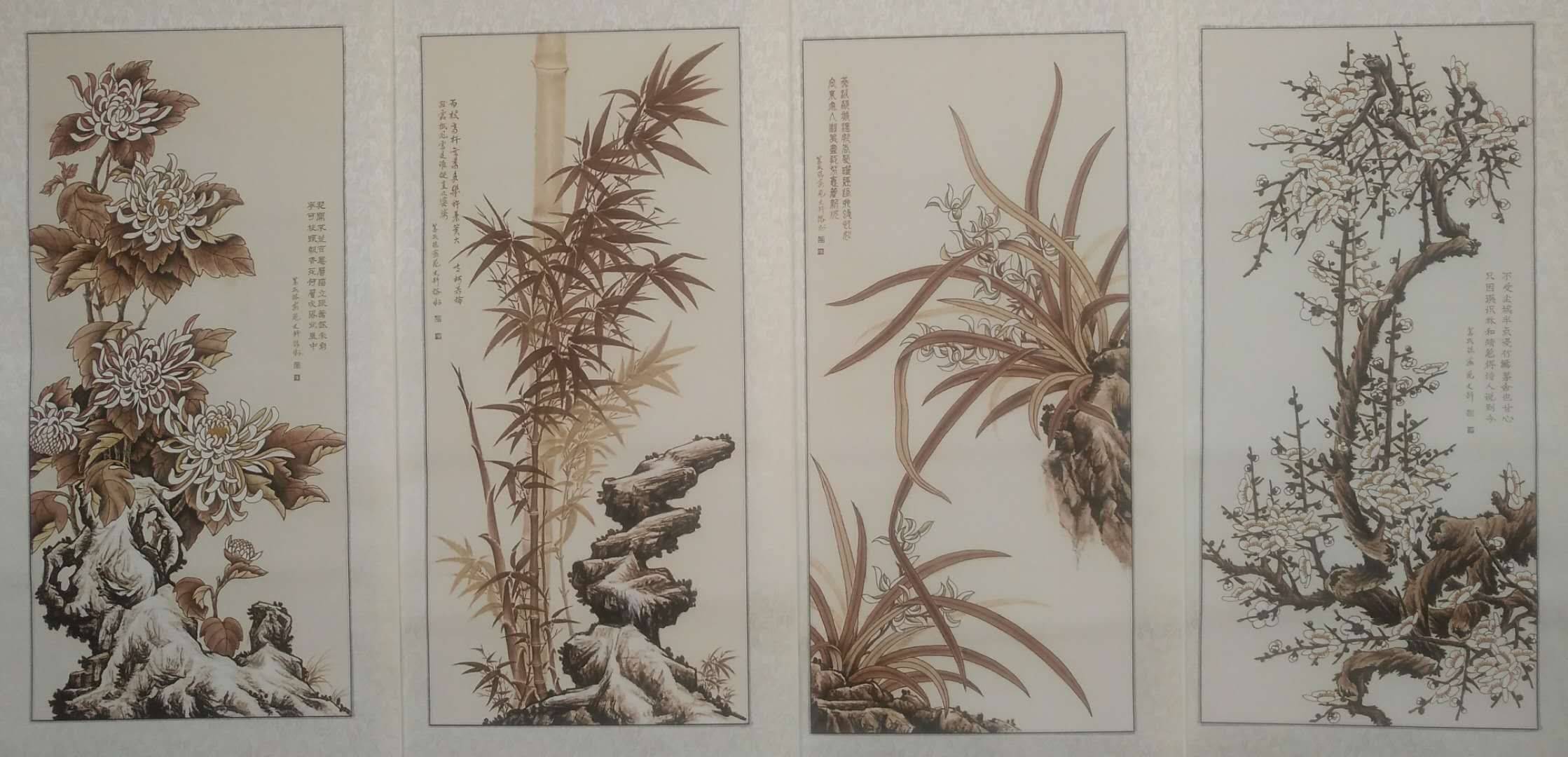 葫芦烙画梅兰竹菊图图片