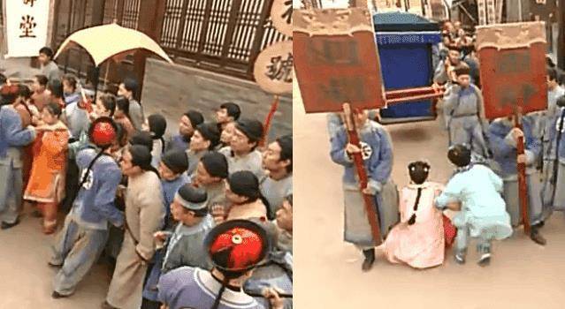 还珠格格: 同样是拦轿, 两个紫薇一个拼尽全力, 一个像在逛街_梁大