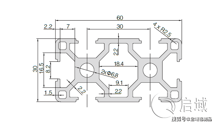 厂家介绍黑色工业铝型材3060
