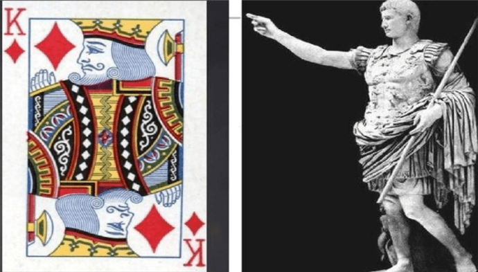 人们为了纪念凯撒,将凯撒的画像作为了扑克牌里的方块k人物.