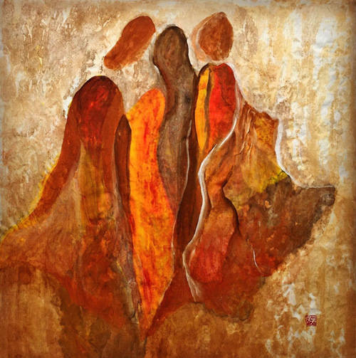 笔名方天口,师从著名重彩艺术家王合多.当代女子画会画家.