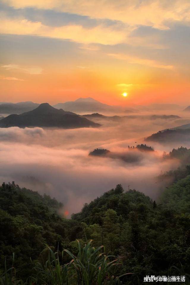 霍山天象与气候景观摄影观赏地汪家冲日出云海