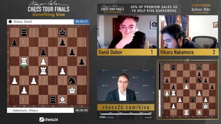 在另外一场比赛中,杜波夫在第一盘仅用17个回合,就迫使中村光签订"城