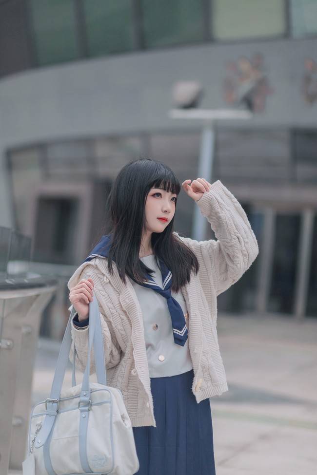 jk少女,银帆长裙为甜美加分