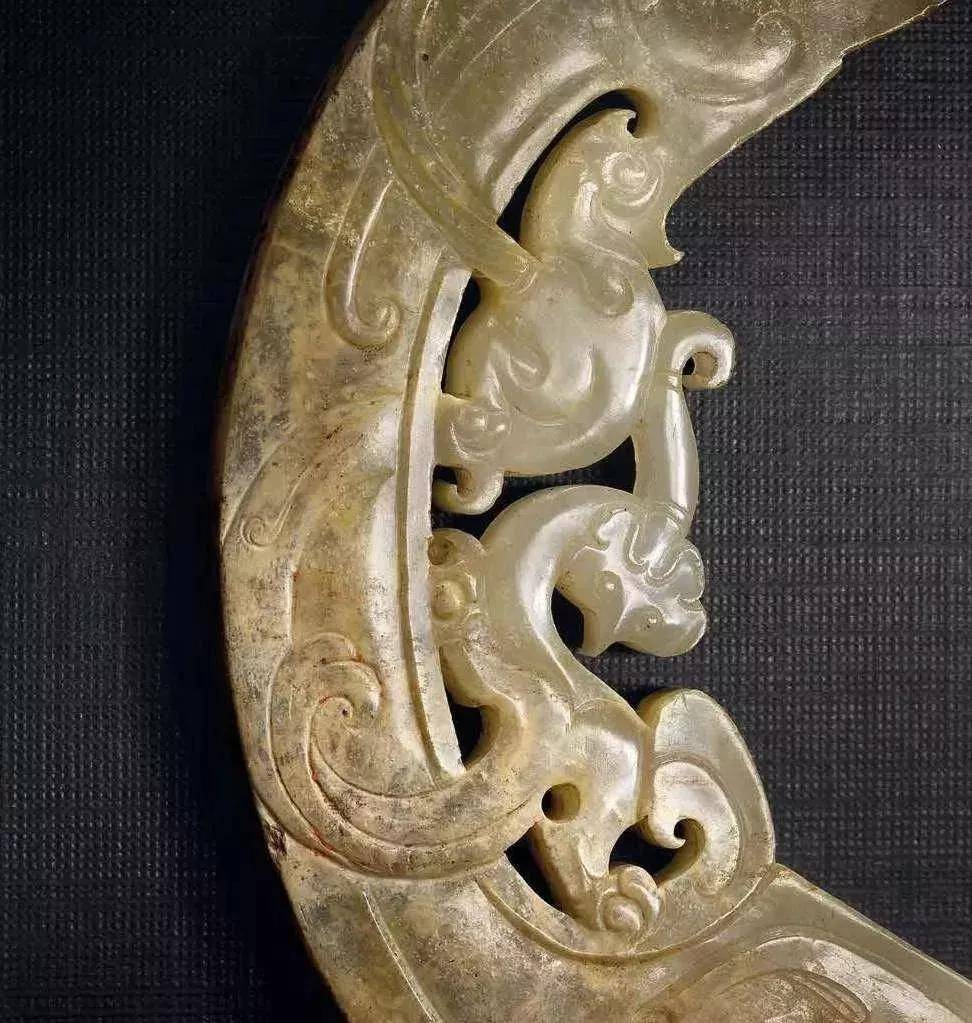 战国至西汉 青玉龙凤纹组佩一套三件