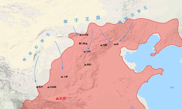 匈奴入侵漢朝路線文帝十四年冬,匈奴老上單于(冒頓單于之子)揮兵十四